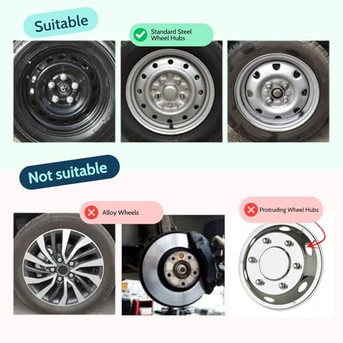 Shield Autocare Car Wheel Trims | Set of 4 Hub Caps Universal Fit Cover Protectors (Dakar, Black & Silver, 16 Inch) - Image 7