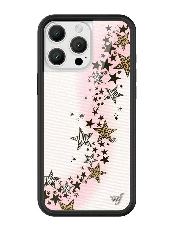 Image of Wildflower Cases - Compatible with iPhone 16 Pro Max | Protective Black Bumper, 4ft Drop Test Certified, Women Owned Small Business | Stars Animal Leopard Zebra Print Trendy Cute | Collab - Katie Fang