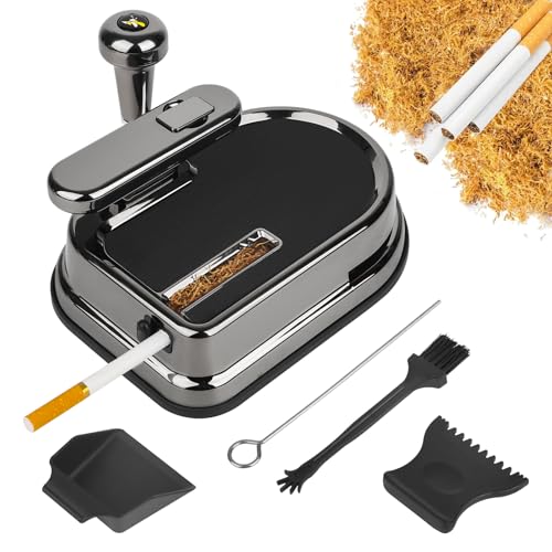 Premium Manual Cigarette Rolling Machine - Stylish, Smooth Operation with Cleaning Brush & Probe for 8mm Diameter Tubes