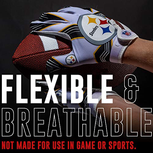 Image of Franklin Sports Youth NFL Football Receiver Gloves - Kids Football Gloves Pair - NFL Team Logos and Silicone Palm