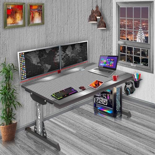 Image of Xtreme PRO Direct Theme Printed Computer Desk for Gaming, Work & Study. Large for PC, Dual Monitors, iMac, and Laptops. Metal & Engineered Wood. Black Stand Desk. 4 Feet-XPB4 (XPB4-MAC)