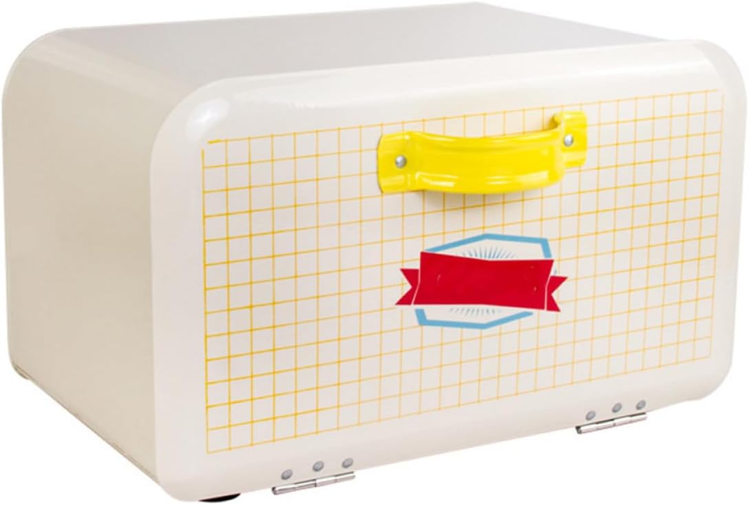 Yardwe Large Capacity Bread Box with Flip-top Lid Iron Craft Kitchen Bread Container for Countertop Storage and Organization for Freshness Preservation