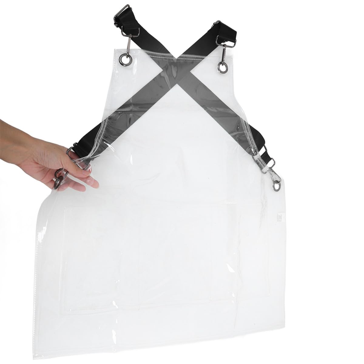 STOBAZA Grembiule Trasparente da Lavoro per Parrucchiere con Tasche, Tracolla Regolabile, Materiale Tpu Leggero e Resistente, Grembiule da Salone di Bellezza per Donna, Protezione