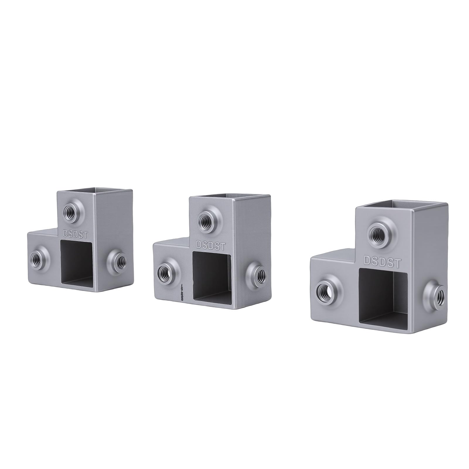 Annadue Conector de Tubo Cuadrado de Aluminio, Acoplador de Esquina de Tubo de Abrazadera de 90 Grados, 1 Pulgada, 3 Vías, en Forma de L, para Pasamanos, Cerca de Estante