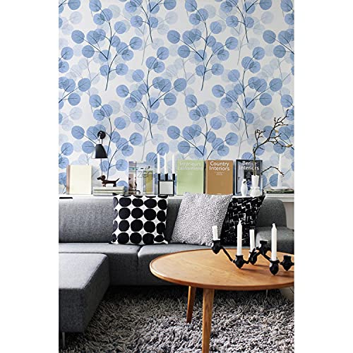 Papier Peint Auto-Adhésif 290x290 cm Coloray Branches Rondes Feuilles pour Salon et Meuble