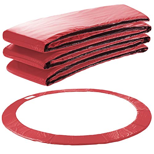 Arebos Coussin de Protection pour Trampoline de Remplacement | Trampoline Couverture Rembourrage | résistant aux intempéries et UV | Anti-déchirure | Rouge 366 cm