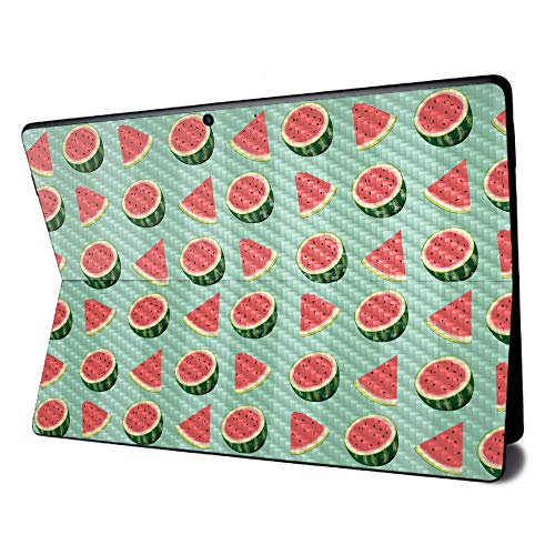 Image of MightySkins Carbon Fiber Skin for Microsoft Surface Pro X - Watermelon Patch | Textured Carbon Fiber Finish | Easy to Apply, Remove, and Change Styles | Made in The USA