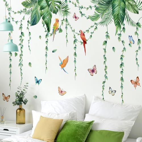 Vinilos decorativos colgantes 3D plantas verdes
