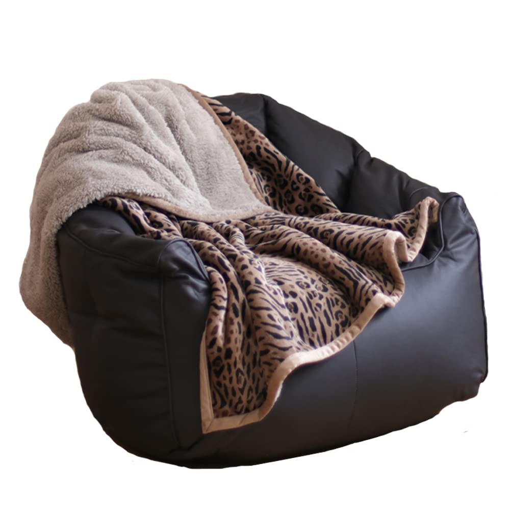 Hggzeg Elegante coperta in pile leopardato caldo e spesso, 150 x 200 cm