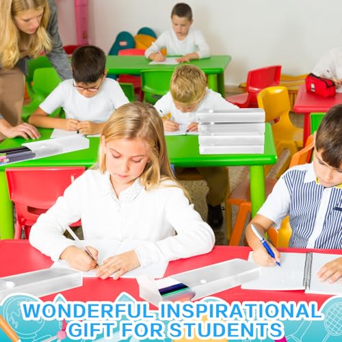 Image of Watersay 24 Pcs Slider Pencil Case Bulk for Classroom Clear Plastic Pencil Box with Pull out Drawer Snap Closure Storage Box Translucent Crayon Boxes Back to School Organizer (Transparent)