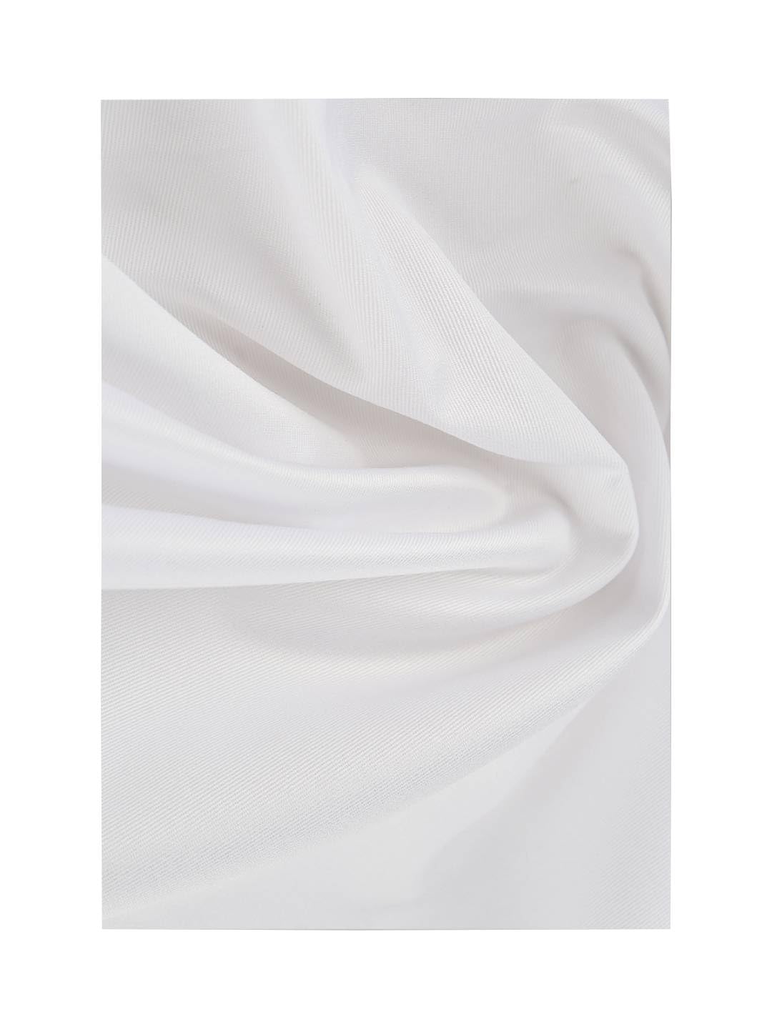 RAMRAJ COTTON Plain Pant Fabric for Men |147 cm x 130 cm|Super stretch (White color|100% cotton)