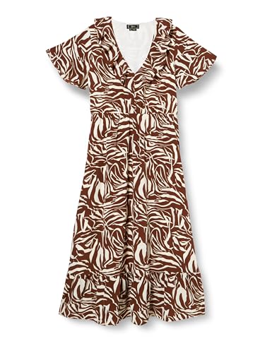 faina Sukienka damska - Zebraprint 19226444, brązowa biała, XL, br?zowy Bia?y, XL