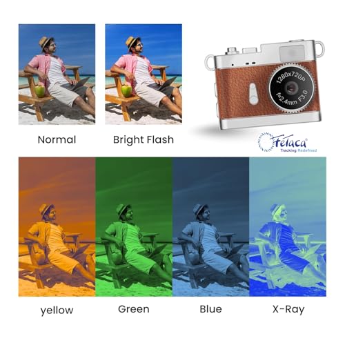 Image of FETACA Mini Digital Camera with Filter Modes, 720p HD Video, Flashlight & Keychain | Portable Cute Vlogging Camera for Travel, Gifts & Fun (Tan)