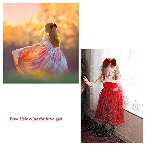 Bow Hair Clips For Girls,Velvet Fabric, Thick Texture, Not Easy To Deform,More Beautiful To Wear In Autumn And Winter.red And Black #TOP1
