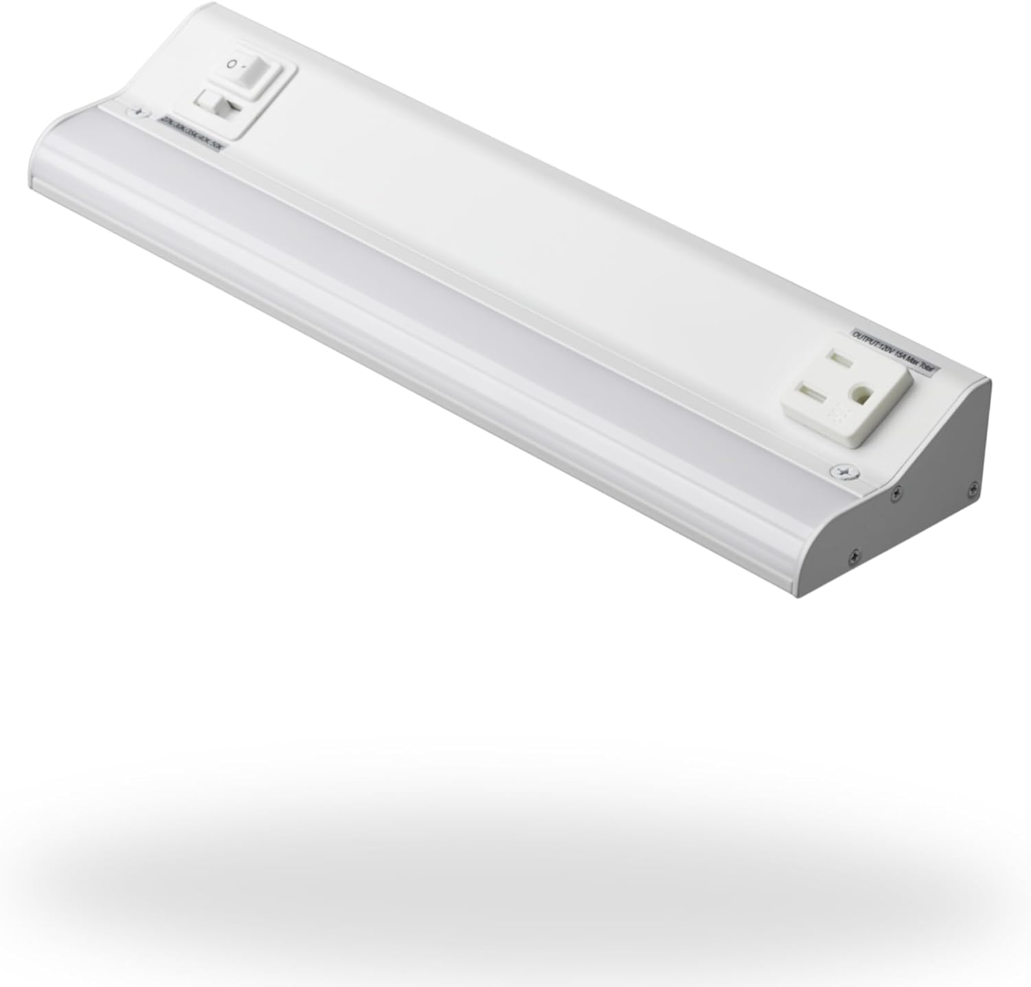 American Lighting UCR-5CCT-12-WH - 12 Inch LED Under Cabinet Lighting White Fixture Courant with Two Receptacles - Adjustable Color Temperature - 120V AC - Ideal for Kitchens (2 Pack)