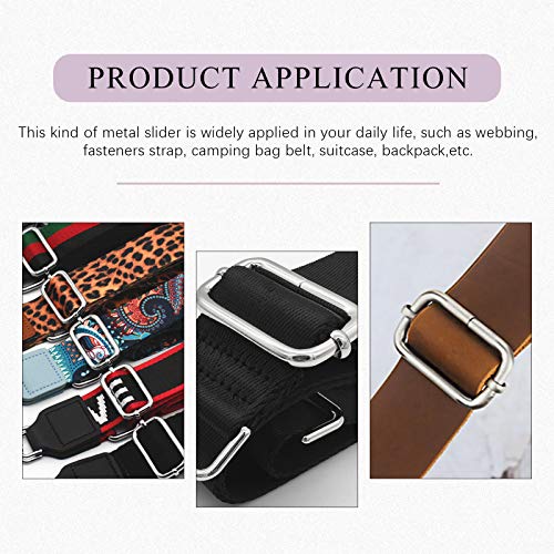 Swpeet 60Pcs 1/2 Inch - 13Mm Sliver Metal Rings Metal Rectangle Adjuster Triglides Slides Buckle, Roller Pin Buckles Slider Strap Adjuster Keychains For Belt Bags Diy Accessories (Sliver, 1/2 Inch) #TOP6