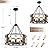 Farmhouse Chandelier, 19.8 inch 5-Light Black Dining Room Lighting Fixtures Rustic Adjustable Hanging Pendant Lighting for Kitchen Island Entryway Foyer Bedroom Hallway