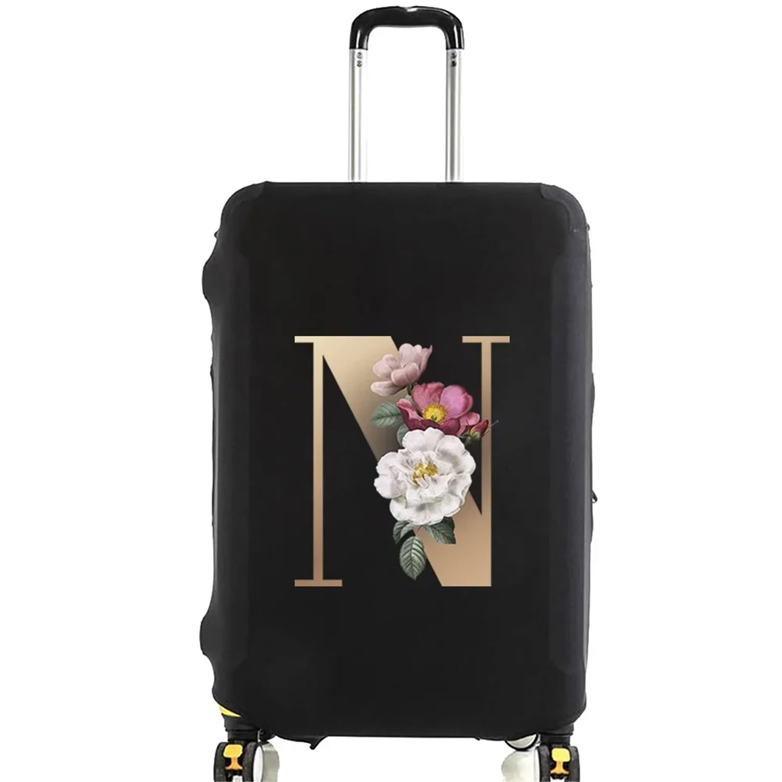 Fundas Para Maletas Fundas protectoras for maletas de viaje, Protector de equipaje elástico grueso for equipaje de 18 "-28", funda bolsa de viaje con letras doradas impresas, 2 uds. Para Equipaje(Blac