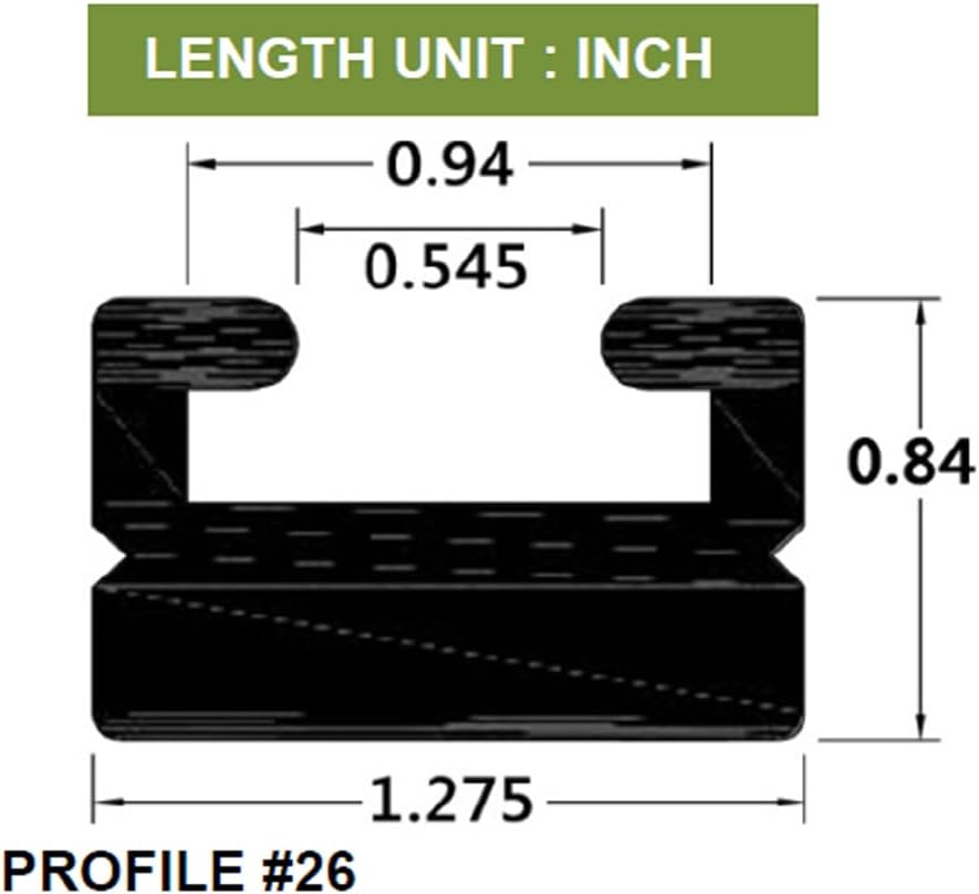SPI, 42-18, Black Snowmobile Slide Rail Wearstrip Hyfax for Polaris 66" Profile 26