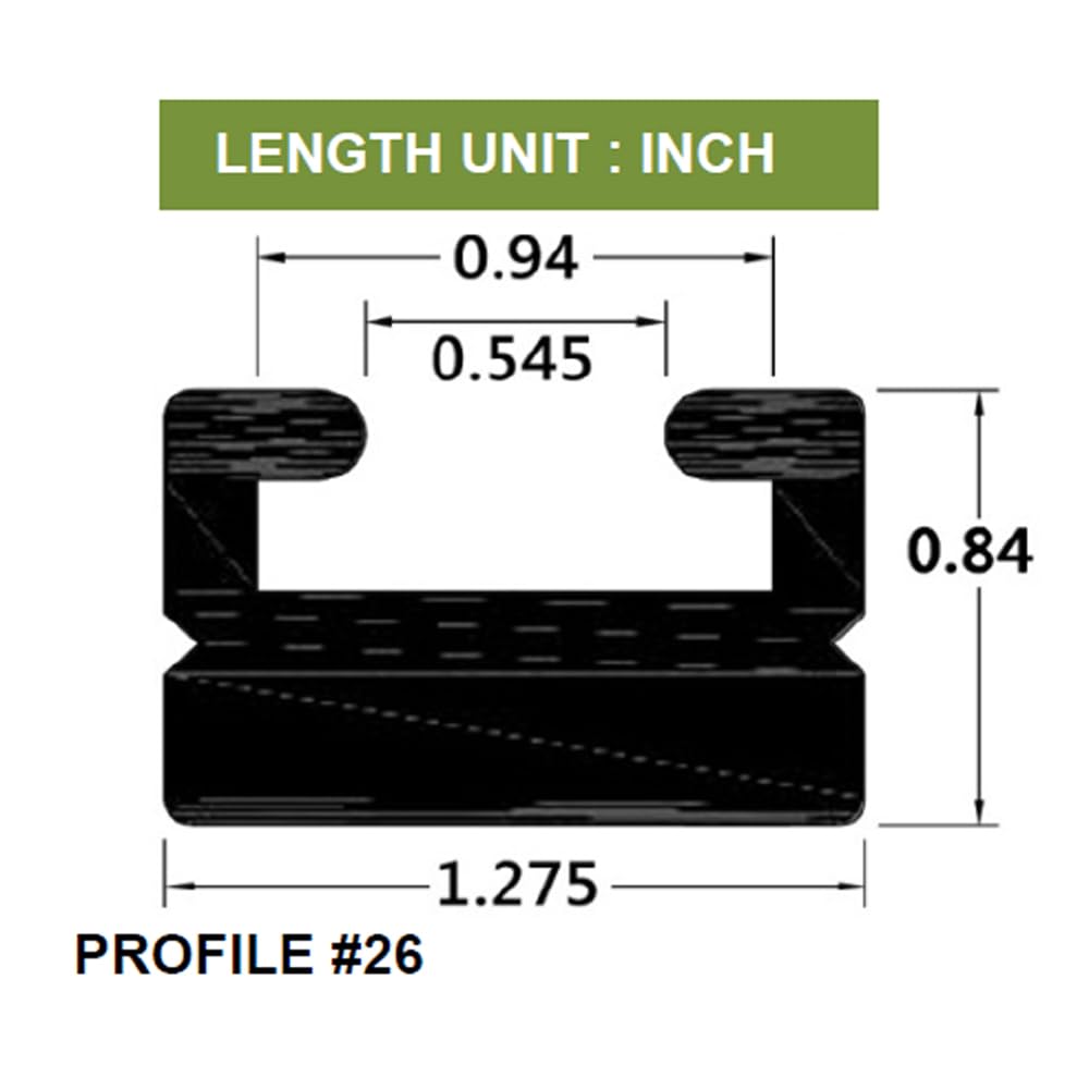 SPI, 42-18, Black Snowmobile Slide Rail Wearstrip Hyfax for Polaris 66