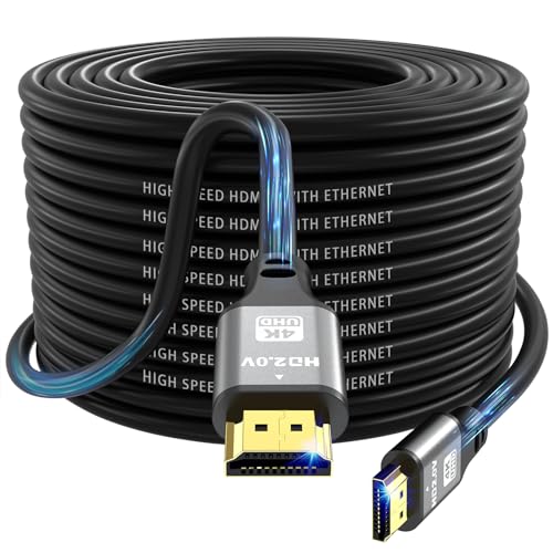 jojobnj4K HDMI Cable 85 FT, 4K@60Hz, 18Gbps High Speed HDMI 2.0 Cord, Ultra HD,Ethernet Audio Return,Video 4K,1080p,3D,Arc, HDR Compatible with Xbox,PS5/PS4,HDTV,Laptop ect(Silver)