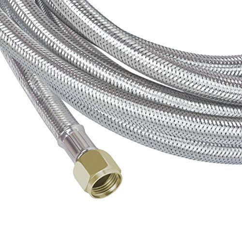 Generep 0-30 PSI Adjustable Propane Tank Regulator,12 Foot High Pressurepropane Hose with Gauge/Indicator,More Durable Stainless Steel Braided Gas Hose and LP Gas Regulator(12 FT) - Thumbnail 3