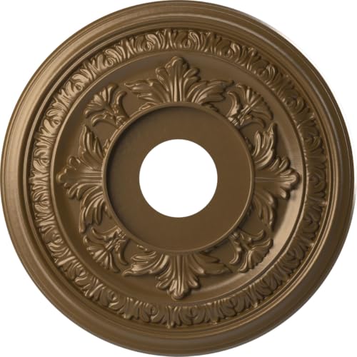 Image of Ekena Millwork CMP16BACCB Baltimore Thermoformed PVC Ceiling Medallion (Fits Canopies up to 6 1 /2 inch), 16 inchOD x 3 1 /2 inchID x 1 inchP, Metallic Champagne Bronze