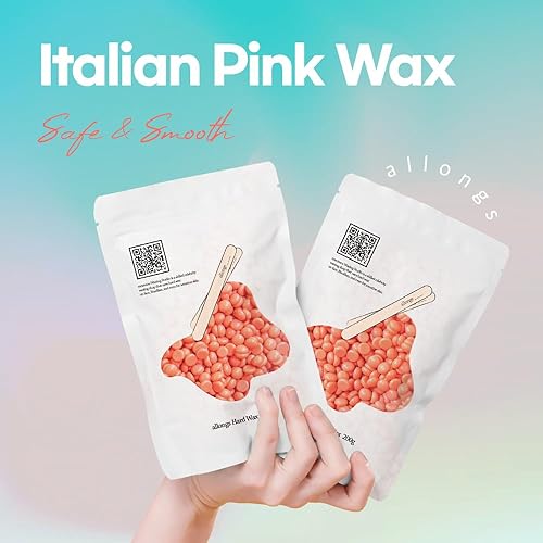 Miniatura 2 de allongs - Cuentas duras de cera dura para piel sensible, cuentas de cera rosa para cejas, bikini, piernas, cara, cera brasileña, no necesita tiras,