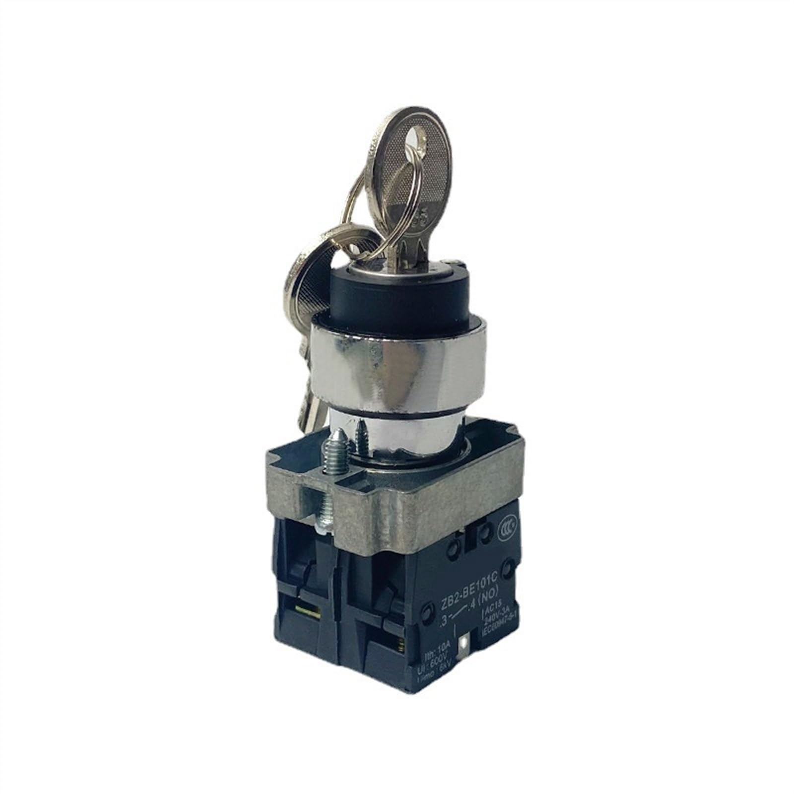 XB2-BG33 BG23 BG35 clé rotative bouton métallique interrupteur 3 positions sélecteur autobloquant 2NO 1NO1NC 10A 22mm sélecteur de montage (Size : 5pcs, Color : 3 Position 2NO)