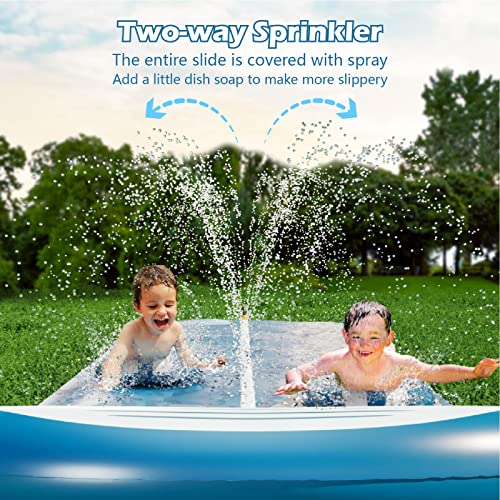 Jasonwell Slip And Slide Lawn Toy - Water Slide Slip Toy Slide For Kids Adults 20Ft Extra Long With Sprinkler 2 Bodyboards Backyard Games Waterslide Summer Outdoor Splash Water Toys Outside Play #TOP1