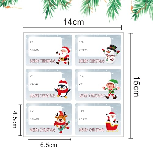 90 PCS Gift Tags - Christmas Name Tags & Stickers - Self-Adhesive Christmas Stickers Labels - Image 2