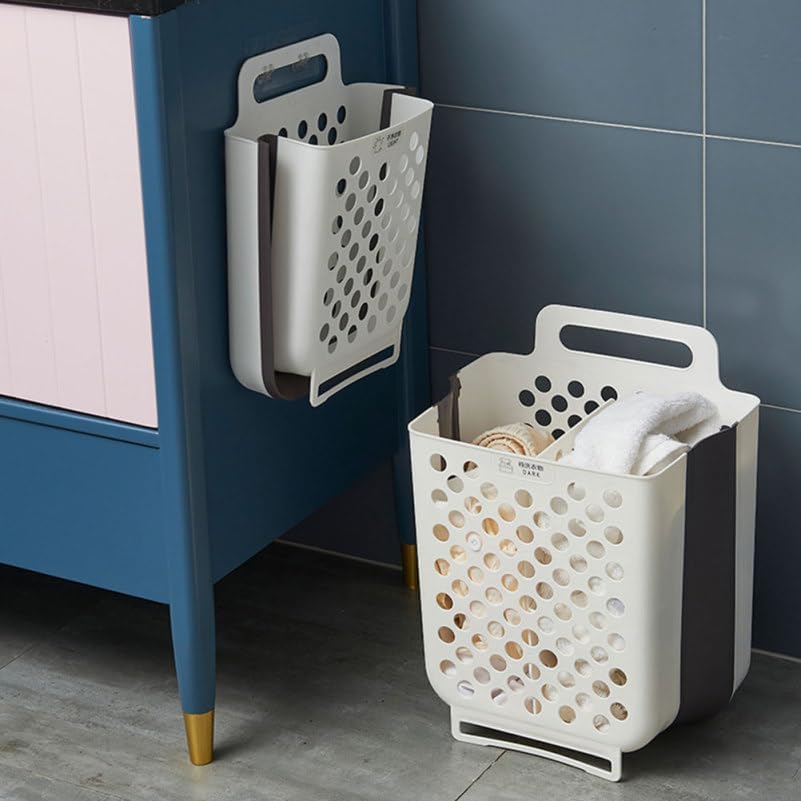 Wall Laundry Basket Foldable Plastic Storage Basket for Clothes image 5