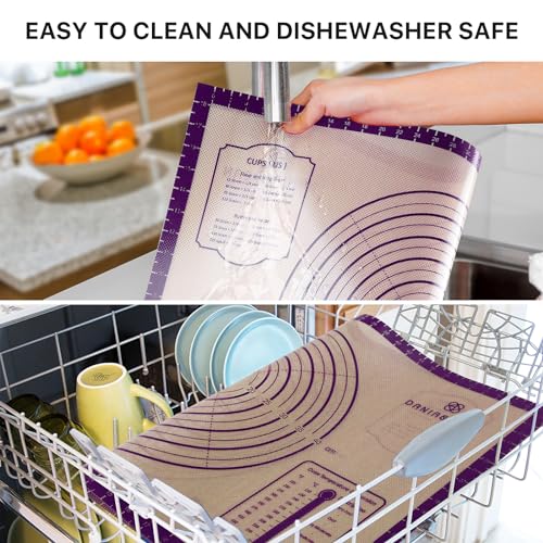 Image of Baking Mat, 28 inch x 20 inch Silicone Food Grade Extra Large Non Stick Baking Sheet Mat with Measurement Non-slip Dough Rollin Counter Mat for Making Cookies, Macarons, Bread and Pastry