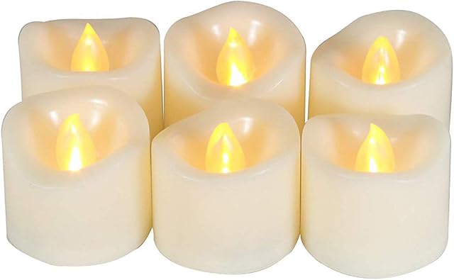 Flameless Flickering LED Votive Tealight Candles Battery Operated with Timer / 6 Hours On and 18 Hours Off Per Cycle, LED Tea Light Candles for Outdoor Halloween Pumpkin Light Christmas Decorations