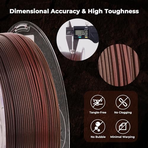 Image of AMOLEN Rock Rainbow PLA Filament 1.75mm Marble PLA 3D Printing Filament, 1kg Spool (2.2lbs), Dimensional Accuracy + /- 0.02 mm, Fit Most FDM Printer (Rainbow Rock)