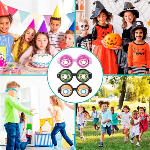 2PCS Funny Glasses for Adults Crazy Eye Glass Googly Eye Glasses Adult Size Silly Sunglass With Blinking Eyeball On Them Novelty Eyeglasses for Kids Hilarious Gag Gifts Prank Stuff Goofy Glasses Joke