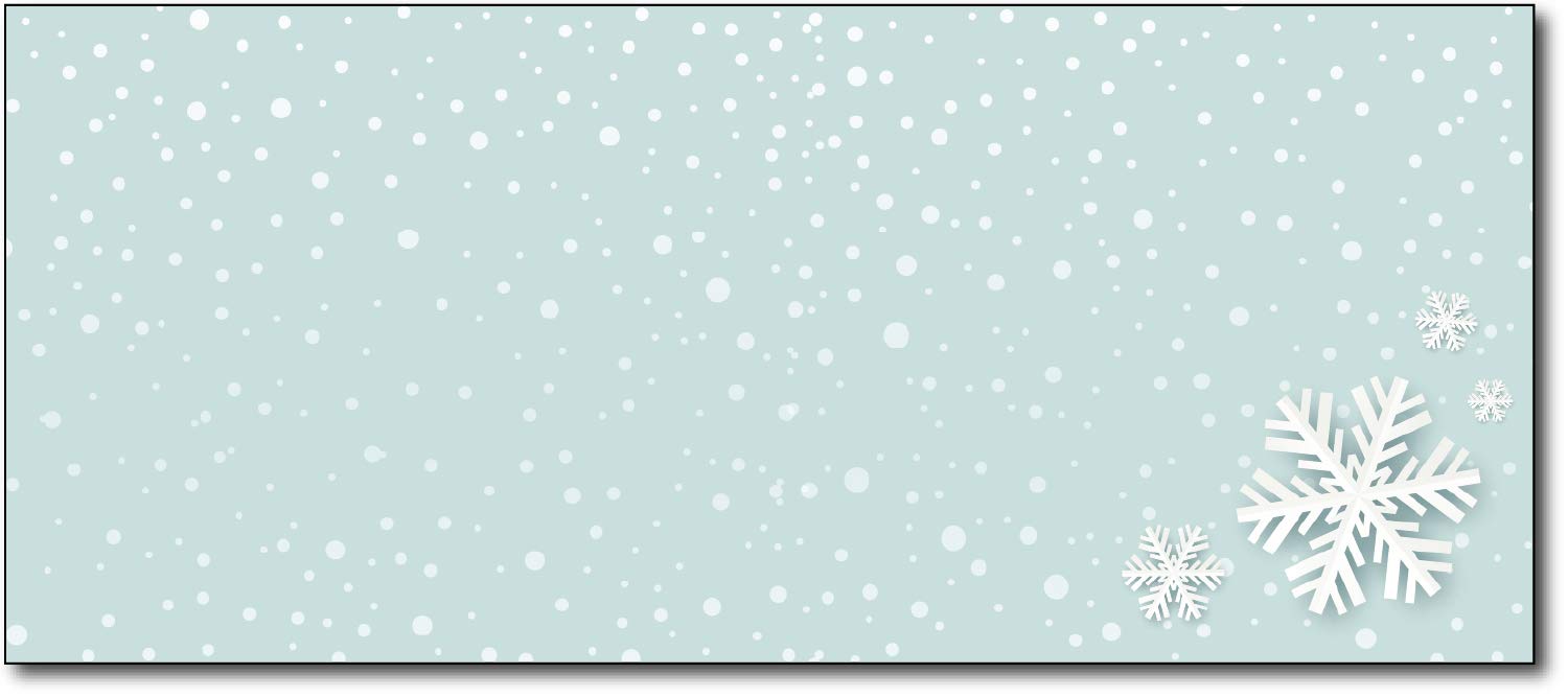 Paper Snowflakes Decorative Winter Mailing Envelopes - #10 Business Letter Size - 80 Christmas Envelopes