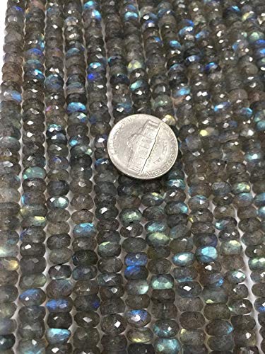 Labradorite facettée 7mm en rondelles scintillantes fil de 10 pouces code HIGH-51337