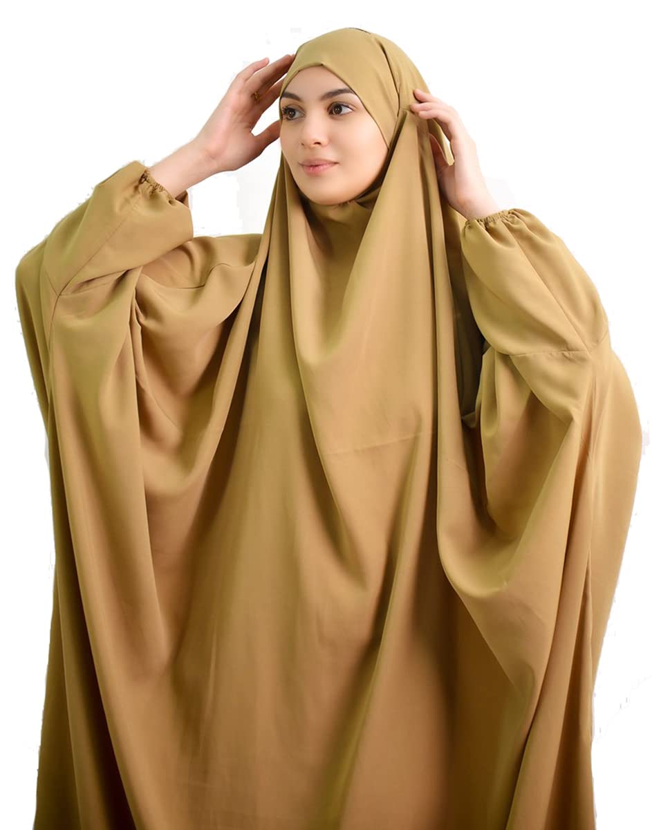 Moslimjurk voor vrouwen, kleding voor moslimvrouwen met lange mouwen los bidden Niqab Burkas lange jurk Hijab Abaya gebed, L, zwart