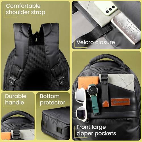 Image of GadgetBite Blaze Laptop Bag 28 Ltrs Large 4 Compartment Laptop Backpack Travelling Bag for Men and Women College Travel Bag Durable Leather Office Bag with Organizer Pocket & Bottle Pockets - Black