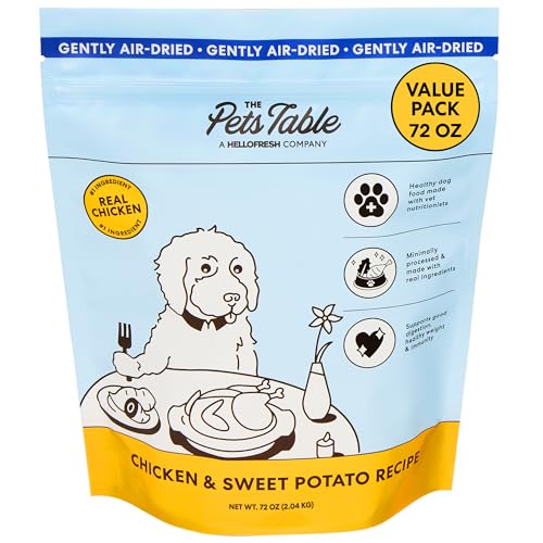 The Pets Table Small Batch Air Dried Dog Food for Dogs Large, Medium and Small | Puppy Dog Food, Adult Dog Food, Senior Dog Food | Chicken & Sweet Potato 4.5 lbs / 72 oz Bag