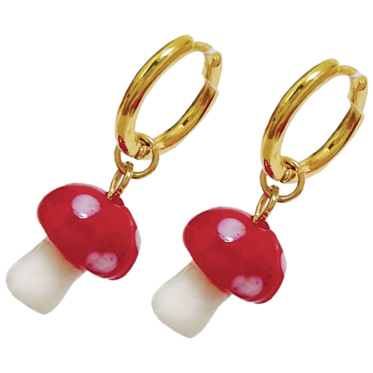 PLITI Mushroom Dangle Earrings – Red Spotted Toadstool Earrings For Women, Hypoallergenic Gift - View #8