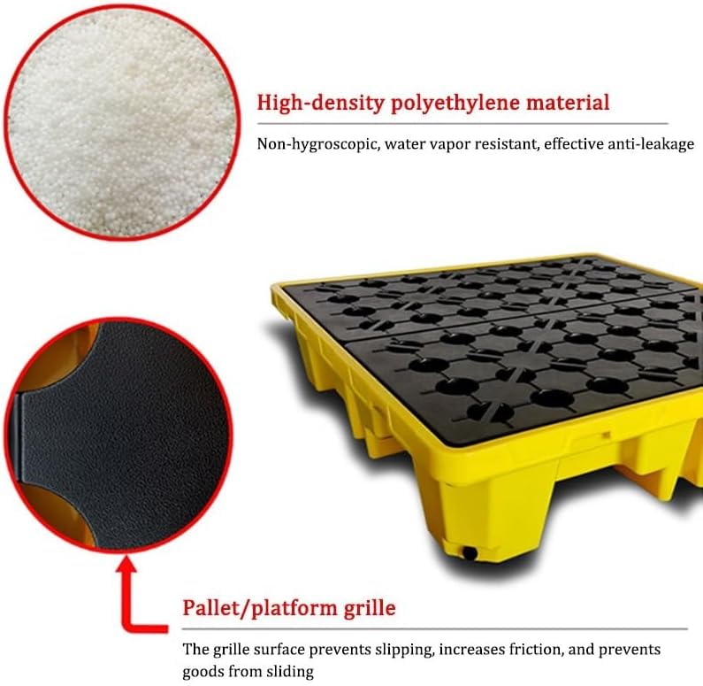 Bandeja de contención de derrames modular con rejilla desmontable para bidones, pack de 2 4