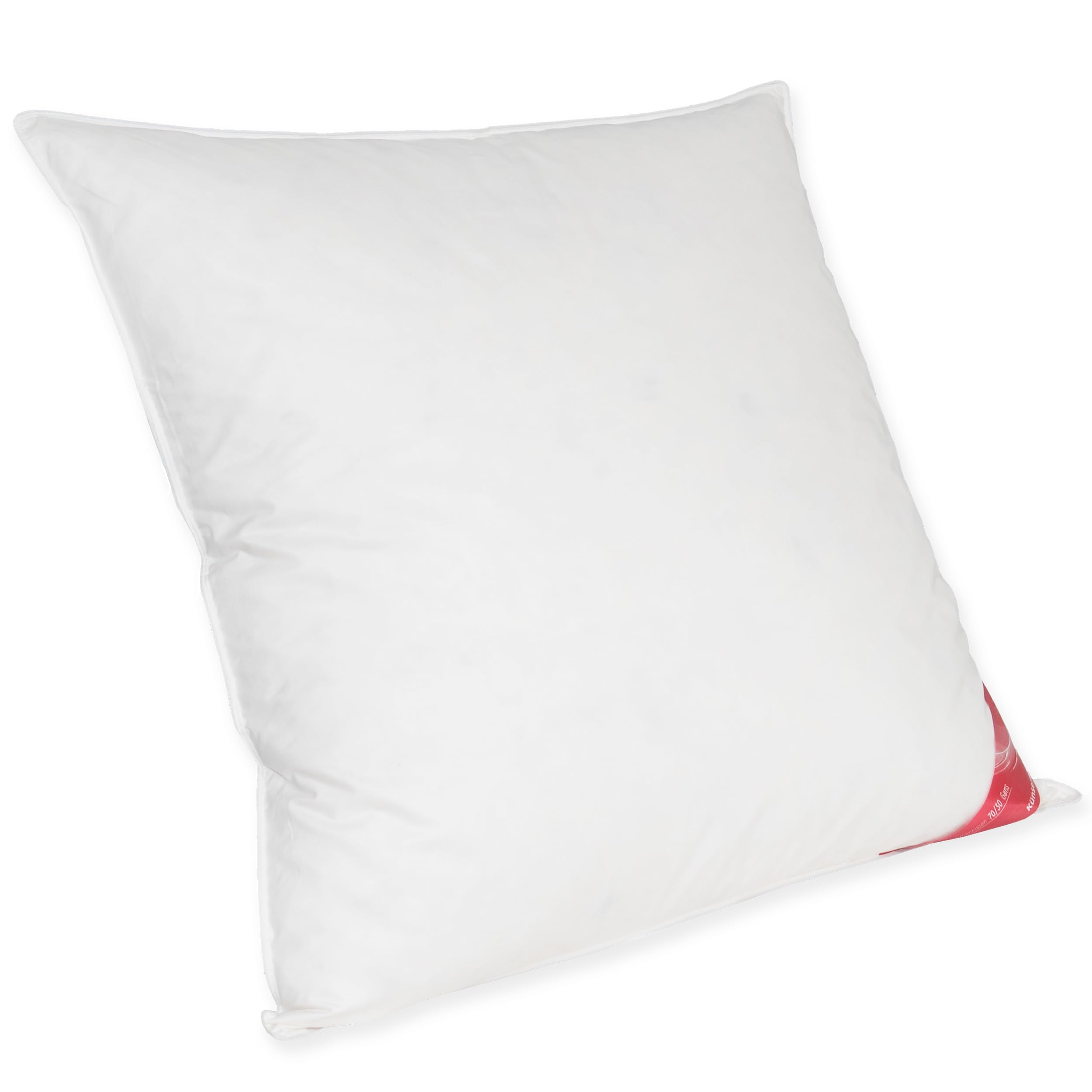 Künsemüller Kopfkissen 80x80cm mit 70% Gänse-Federn & 30% Daunen, Kissen mit feinem Baumwollbezug, Allergiker geeignet & waschbar, OEKO-TEX 100, Kissen mit leichter Stützkraft, Füllgewicht: 900g