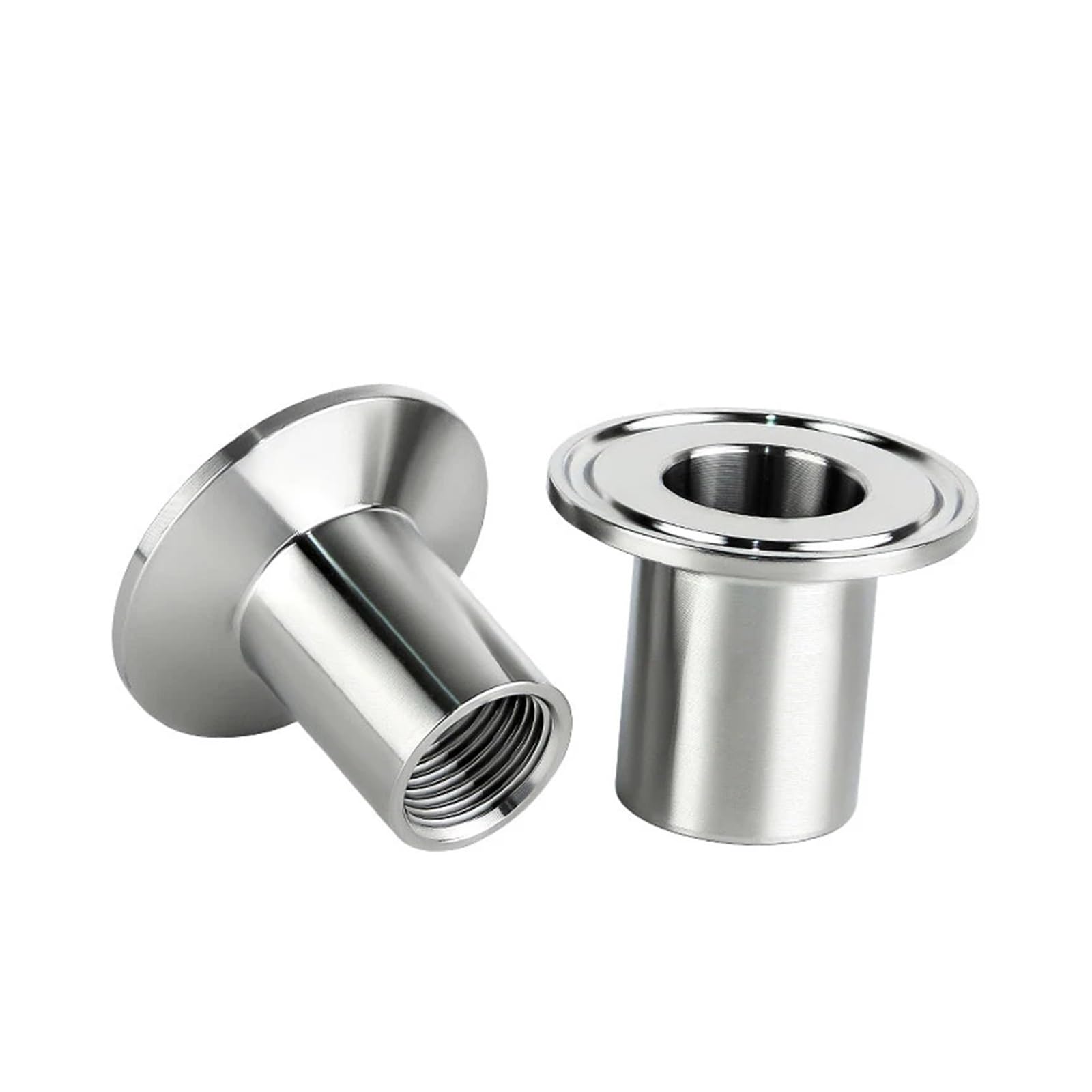 Adaptador de triple abrazadera de acero inoxidable SS304, accesorio de tubería con virola roscada hembra sanitaria, 1/2 ", 3/4", 1 ", 1-1/4" y 2 ", Homebrew(DN65 Ferrule91mm)