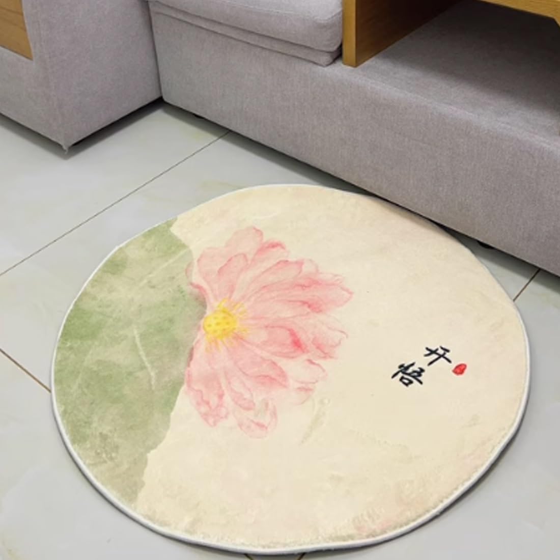 Tapis De Prière Fleur De Lotus, Grands Tapis Carrés pour Chambre À Coucher, Salon, Bureau(Pattern D,120cmx120cm)