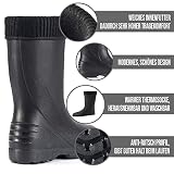 CLIMBR Leichte Gefütterte Gummistiefel Thermo Damen EVA warme Winter Stiefel Gr 36-42 mit Futter (Schwarz, 39)