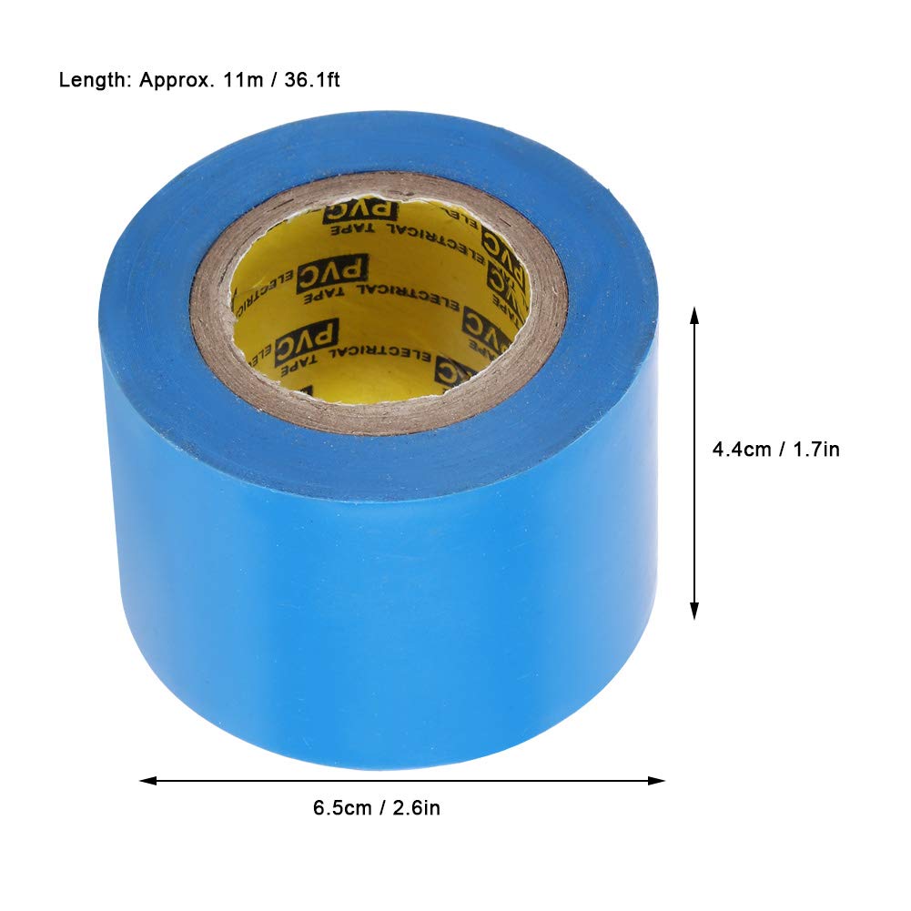 Electrical Tape, 4Pcs 4.4cm PVC Water Proof Electrical Insulated Sealing Tape Insulation Tape Hose Repair Tape for Electric Insulating Wire Wrapping (Blue)