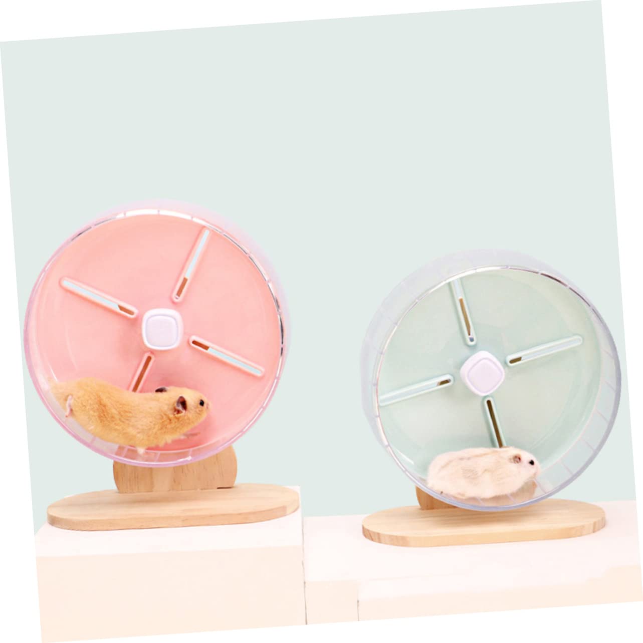 BESPORTBLE Roue Silencieuse 20 Cm pour Hamster et Hérisson en ABS et Bois Support Stable Augmente L'activité et Soulage L'ennui pour Cage d'animaux