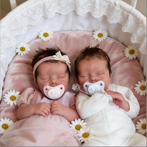 Muñecas Reborn Bebé Gemelas 18 Pulgadas Realistas RXDOLL miniatura 5